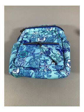 Lug Alpine Sealife Blue Nylon Crossbody Bag - Unisex, Multiple Zip Compartments,